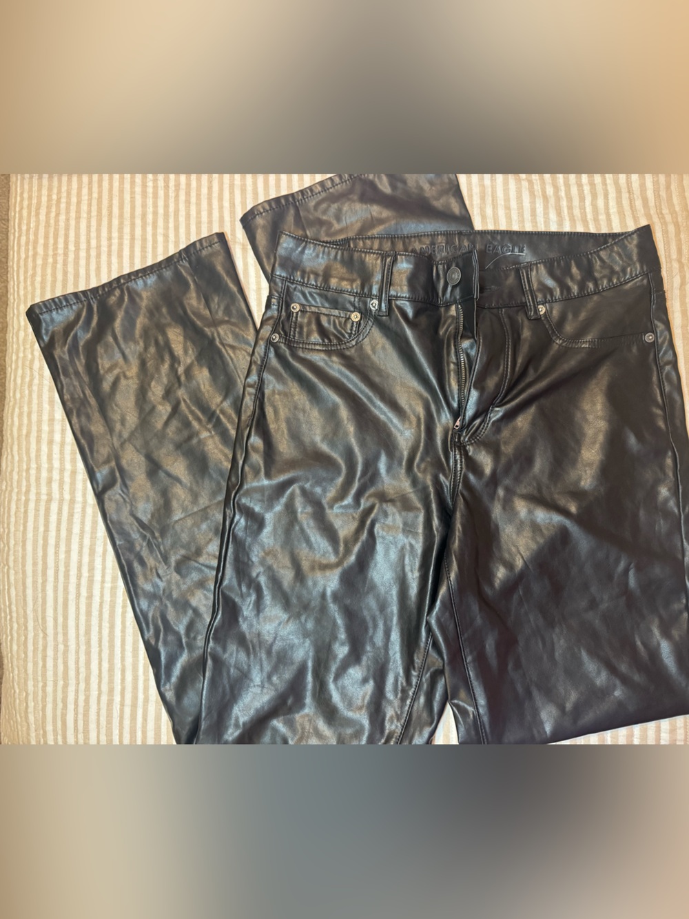 Black Faux Leather Pants